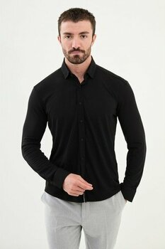 MCR Düz Siyah Slim Fit Erkek Gömlek - S
