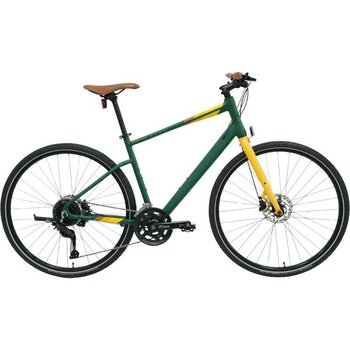 Carraro Sportive 328C Hd - 28 Jant 44CM (S) Kadro 18 Vites Şehir Bisikleti-Koyu Yeşil/sarı Kahve - Mat Yeşil - Sarı