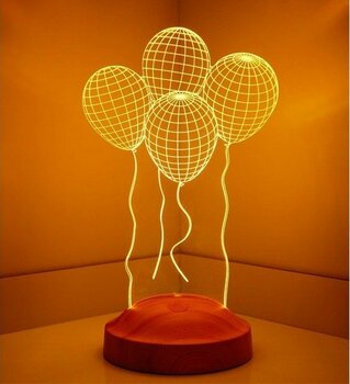 Sevgi Lambası 3 Boyutlu LED Lamba Uçan Balonlar