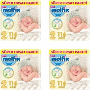 Molfix Süper Fırsat Paketi 2 Numara 116 Adet (4lü Set)