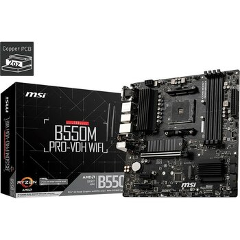 Msı B550M Pro-Vdh Wıfı Am4 Vga+Ses+Glan Ddr4 HDMI Dp M2 USB 3.2 Matx