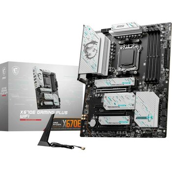 Storemax Msı MB X670E Gamıng Plus Wıfı Am5 Ddr5 7800MHZ(OC) 4x M.2 USB 3.2 HDMI Dp 2.5g Lan Amd Wıfı 6e Atx - Altın