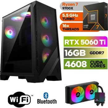 Şafak-Gaming Pc Ddr5-Rtx 5060Tİ 16GB -Ryzen 7 9700X – 64 GB Ddr5 Ram –  1 Tb M.2 SSD 5000 4000 – 240MM Sıvı Sogutma -Windows 11 Pro- - 64GBRAM