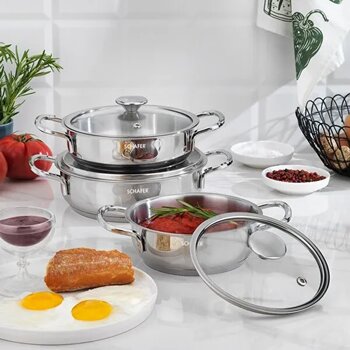 Steel Storm Çelik Sahan Seti 6 Parça-Inox