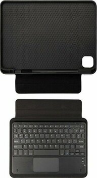 iPad Pro 12.9 2020 (4.nesil)  Uyumlu Iktk Border Keyboard Bluetooh Bağlantılı Standlı Klavyeli Tablet - Siyah