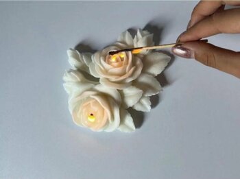 SCA CANDLE gül desenli çiçek Dekoratif Gül Mum %100 Soya Wax Kokulu
