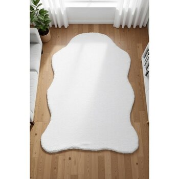 Carpet Dekor Peluş Yumuşak Dekoratif Halı Beyaz - 160 x 230 cm