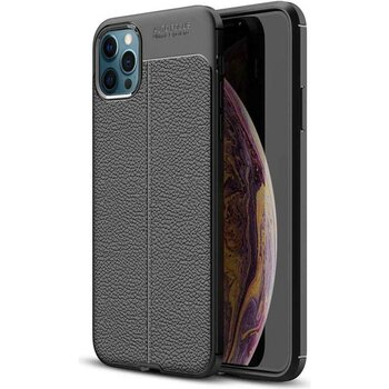 Smart Tech Apple IPhone 12 Pro Max Deri Görünümlü Firo Silikon Kılıf - Siyah