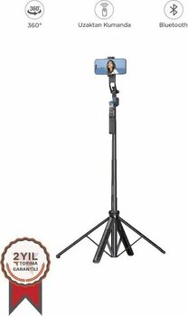 Torima C17 Telefon Tutucu Çok Amaçlı 1.6m Tripod Kamera Tripod Siyah