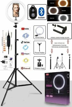 asua Ring Light Led Işıklı Tripod Bluetooth Kumandalı 10 Inç Yotuber Tiktok Makyaj Işığı