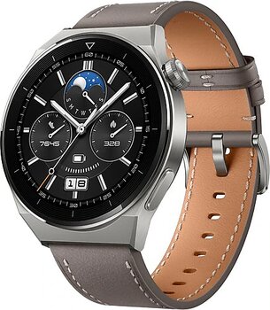 Huawei Watch GT 3 Pro 46 mm 192 saat Titanyum, Gri Deri Akıllı Saat