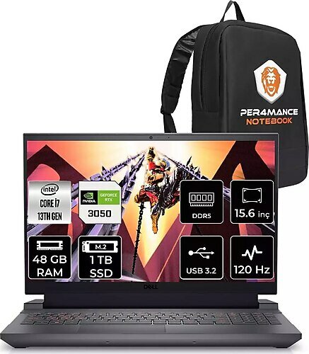 Dell G15 5530 G55302401005u 15.6 inç Intel Core i7 13650HX 48 GB 1 TB SSD NVIDIA RTX 3050 Windows 11 Professional