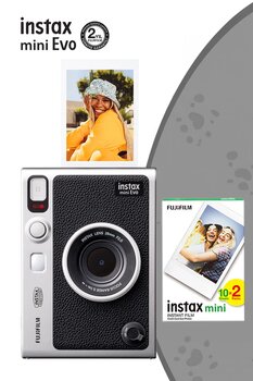 Fujifilm Instax Mini Evo Siyah Fotoğraf Makinası ve 20'li Film