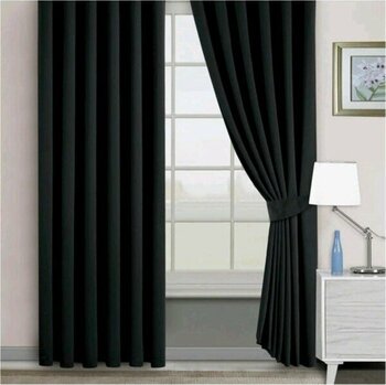 Taç Siyah Karartma Blackout Fon Perde, 1/3 Sık Pile, Tek Kanat, 240 x 270 cm