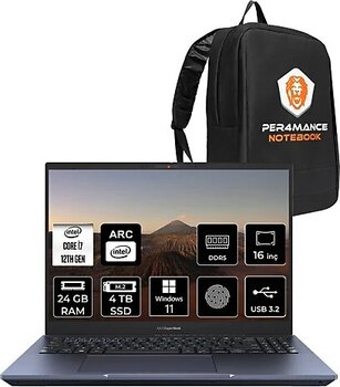ASUS Expertbook B5 i7 1260P 24GB DDR5 4TB SSD Arc A350M/4GB 16" 4K OLED W11P Dizüstü Bilgisayar