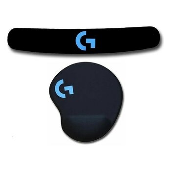 Lunatic Logitech Serisi Kare Tere Dayanıklı Mouse Pad + Logitech Bilek Destekli Profesyonel Oyuncu Gaming 70 cm Klavye Altlık Bileklik Pad - Siyah