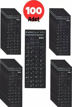 Mn6 Map01 Arapça Klavye Etiketi-A Kalite/100 Adet/Notebook Pc Uyumlu/Arapça Klavye Sticker-Arapça Klavye