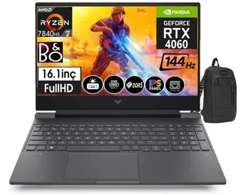 Hp Victus S0014nt Ryzen 7 7840Hs 32Gb Ddr5 Ram 1Tb Ssd 8Gb Rx4060 16,1 İnç 144Hz Ips Fhd Windows11pro Taşınabilir Bilgisayar 77Z4m5ea23+Zettaçant