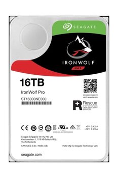 Seagate Ironwolf Pro 16 Tb 7200RPM 256MB Sata3 300TB/Y Rv Nas (ST16000NE000)