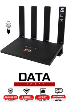 DataForce Sim Kartlı Taşınabilir Modem 5000mAh – 4 Portlu, Hızlı Wi-Fi, Güçlü Çekim & Uzun Pil Ömrü