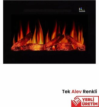 ZAYA Pagla 80 Tek Renkli Cam Çerçeveli 0-2000W Elektrikli Şömine