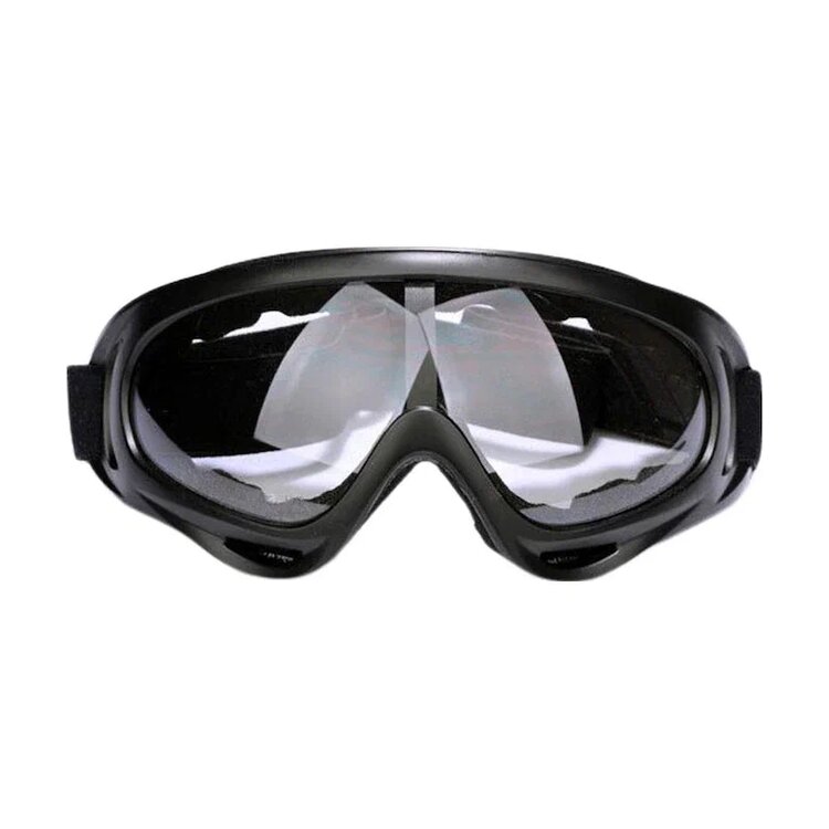 Diğer Uv400 Koruyucu Lens Rüzgar Geçirmez Toz Geçirmez Siyah Şeffaf Kayak Gözlüğü