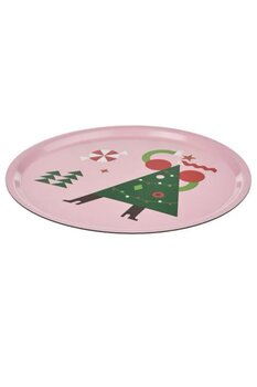 IKEA Vınterfınt tepsi yuvarlak pembe, 43 cm