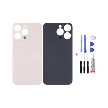 Iphone 14 Pro Max Gold Uyumlu Arka Cam Kapak Pil Kapağı Tamir Set B7000 Set Gold