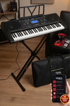 Midex Midex Ps-4500ks Tuş Hassasiyetli 61 Tuşlu Org Lcd Ekran Usb Mp3 (ÇANTA STAND KULAKLIK NOTALIK METOD)