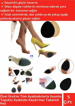 Wintoup Özel Üretim Uzun Ömürlü Düşme Kayma Önleyici Kaymaz Topuklu Kösele Klasik Ayakkabı Tabanlık 5 Çift
