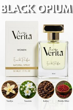 la mia verita Black Opium Kadın parfüm Oryantal Vanilyalı, Kahve, Kakao Top Kalite EDP 50 ml