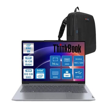 Lenovo Thinkbook 14 G7 Intel Ultra 5 125U 16Gb Ddr5 512Gb Ssd Intel Graphics 14" Wuxga Ips 300Nıts Windows 11 Home Taşınabilir Bilgisayar 21Mr0095trh01 + Zettaçanta