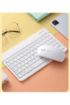 Xiaomi Redmi Pad Pro 12.1" Tablet İçin Uyumlu Slim Şarjlı Türkçe Bluetooth Klavye Ve Mouse Seti