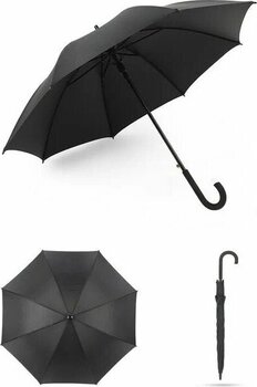 Lebeigo Beyaz - Siyah takviyeli çift kemik uzun saplı kavisli saplı otomatik vinil Şemsiye
