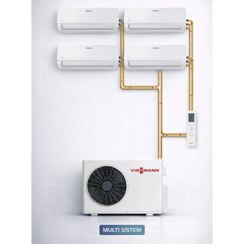 Viessmann Ofaa100mfa105 35000 Btu 1 Dış + 4 İç Ünite 9000 + 9000 + 12000 + 18000 Btu Multi Split Inverter Klima