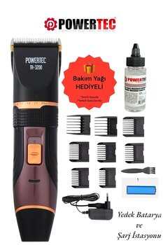 POWERTEC TR-3200 Profesyonel Şarjlı Saç Sakal Tıraş Makinesi