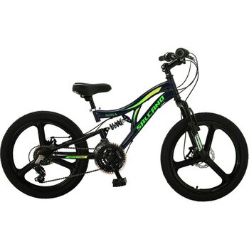Salcano Nova 20 Jant Disk Fren Çocuk Bisikleti (120 ile 145 cm Arası Boy) - Siyah - Yeşil - Sarı
