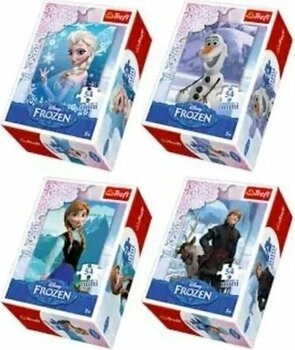 Eğitici Oyuncaklar Frozen 4'lü Puzzle Seti - Elsa - Anna - Olaf Kristoff 54 Parça Kız Erkek Çocuk O