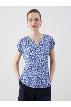 LC Waikiki LCWAIKIKI Classic Kaçık Yaka Çiçekli Kadın Bluz 46 Beden