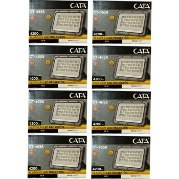 Cata CT-4658 50W 6500K (Beyaz Işık) LED Projektör (8 Adet) - Beyaz