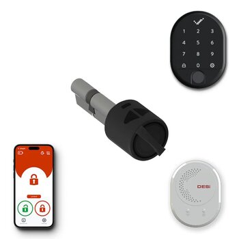 Desi Utopic R Siyah Akıllı Kilit Wifi Parmak İzli Kapı Kilidi