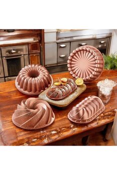 DORRY HOME Eda 4’lü Granit Döküm Kek Kalıbı Seti Yapışmaz Kek Kalıbı Uygun, Şık Ve Pratik Çeyizseti