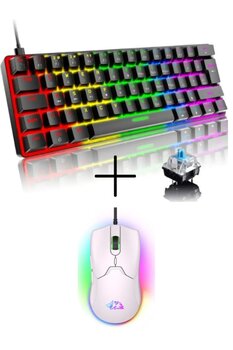 ATAsoft ELEKTRONİK Since 2021 T60 RGB Mekanik Siyah Klavye Mouse Hediyeli Kablolu Gaming Driverli Oyuncu Mini Klavye