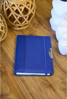 Locko Kişiye Özel Lacivert 2026 Günlük Ajanda Vegan Deri Gizli Spiralli Kurumsal Hediyelik