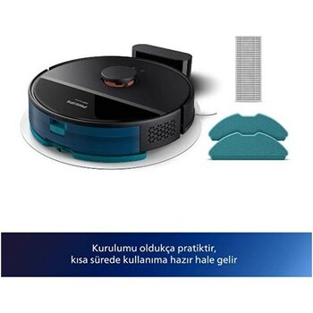 Philips Homerun 3000 Serisi Aqua XU3000/01 Islak & Kuru Akıllı Robot Süpürge - Siyah
