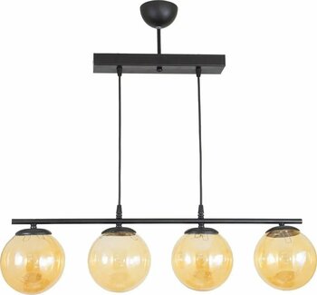 Lambadar Siyah Model Modern Glop Balcamlı E27 Siyah 4 Ampul Avize