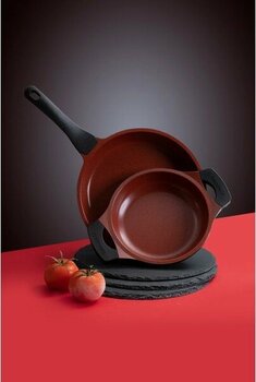 Thermoad Alüminyum Granit Döküm Red Diamond Serisi 20 cm Sahan & 26 cm Tava