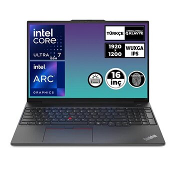 Lenovo ThinkPad E16 Gen 2 21ma002utx 017 Intel Core Ultra 7 155h 16" 24 GB RAM 1 TB SSD Wuxga W11 Pro Notebook