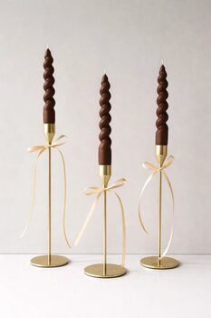 Lethe Design 3’lü Mum Seti-Dekoratif Burgulu İtalyan Şamdan Mumu-Kokulu 3 Adet