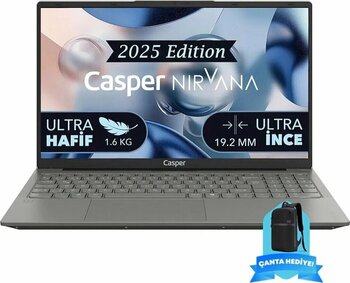 Casper Nirvana X600.7430-8V00T-G-F-M102 AMD Ryzen 5-7430U 8 GB RAM 500 GB NVMe SSD Windows 11 Home Gri Dizüstü Bilgisayar